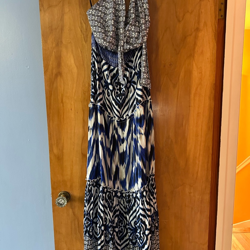 Blue Patterned Women's Dress